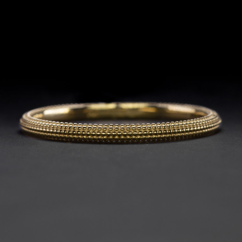 SOLID 14k GOLD WEDDING RING MILGRAIN STACKING BAND ETERNITY CLASSIC MENS LADIES