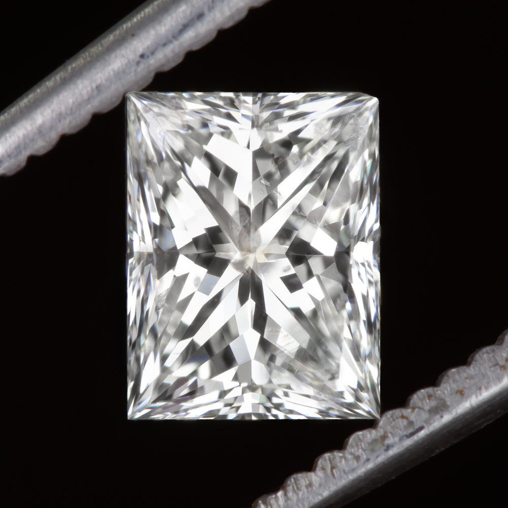 1.51ct E SI ELONGATED PRINCESS CUT DIAMOND RECTANGULAR RADIANT SHAPE 1.5 CARAT