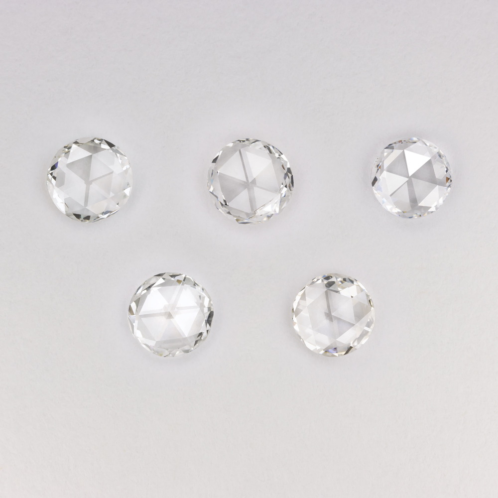 ROSE CUT DIAMOND 5 STONE PARCEL F-G VVS-VS LAYOUT ROUND NATURAL EARTH MINED 0.27