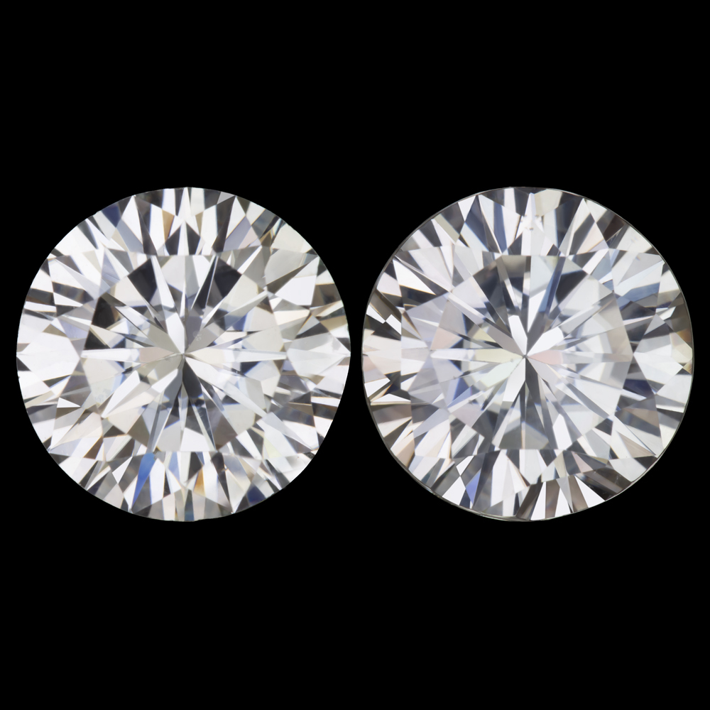 3.90ct MOISSANITE MATCHED PAIR STUD EARRINGS 8.5mm ROUND BRILLIANT CUT 4 CARAT