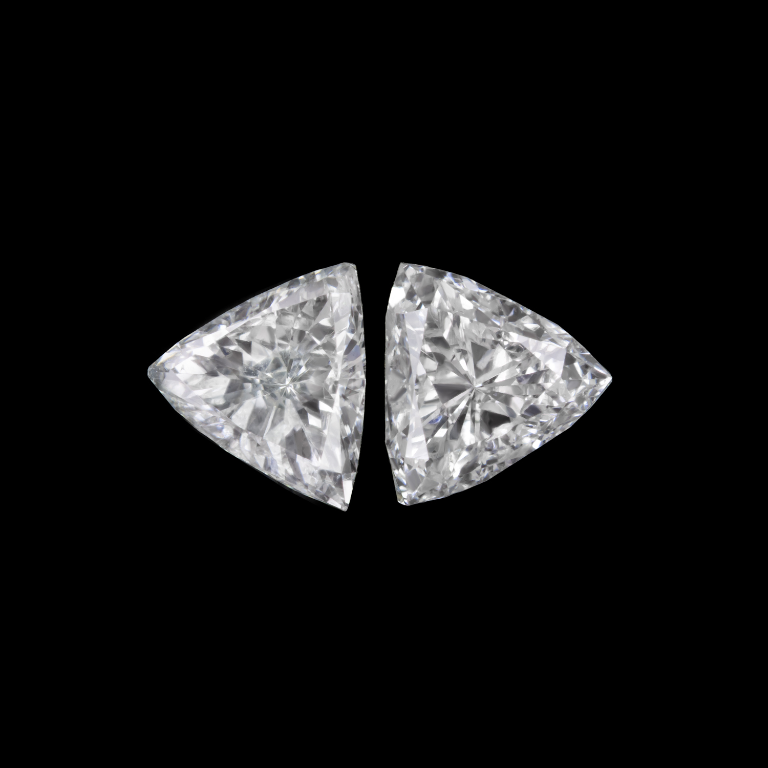 0.27ct TRILLION CUT DIAMOND MATCHING PAIR STUD EARRINGS E-F VS2 LOOSE ACCENT