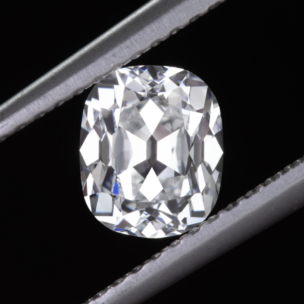1 CARAT OLD MINE CUT DIAMOND GIA CERTIFIED D VS2 ANTIQUE STYLE ELONGATED CUSHION