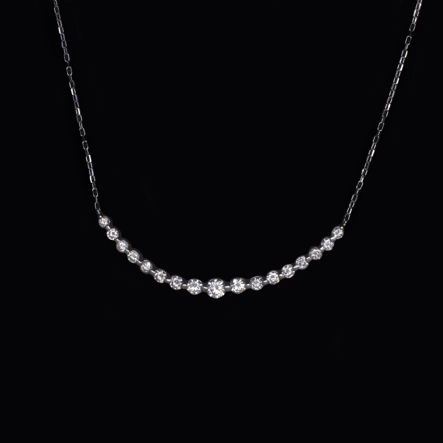 1 CARAT NATURAL DIAMOND PENDANT NECKLACE 18k WHITE GOLD NATURAL CLASSIC GIFT