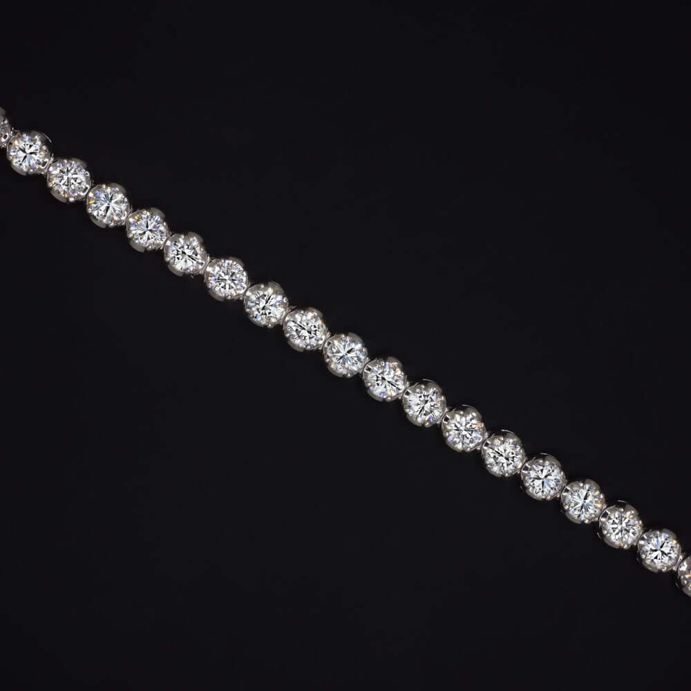 5.00ct LAB CREATED DIAMOND TENNIS BRACELET 14k WHITE GOLD CLASSIC ROUND CUT 5ct