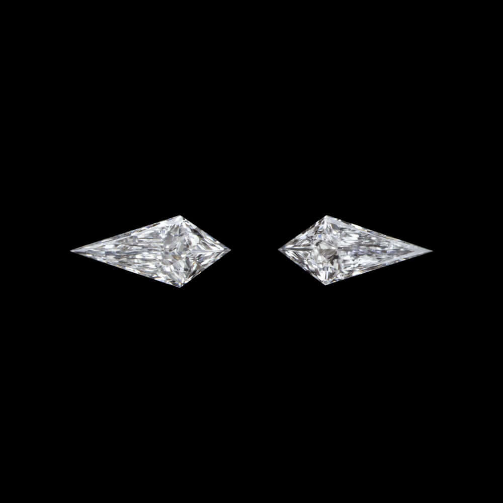 LAB CREATED DIAMOND MATCHING PAIR 1/4 CARAT KITE SHAPE CUT LOOSE ACCENT STONES