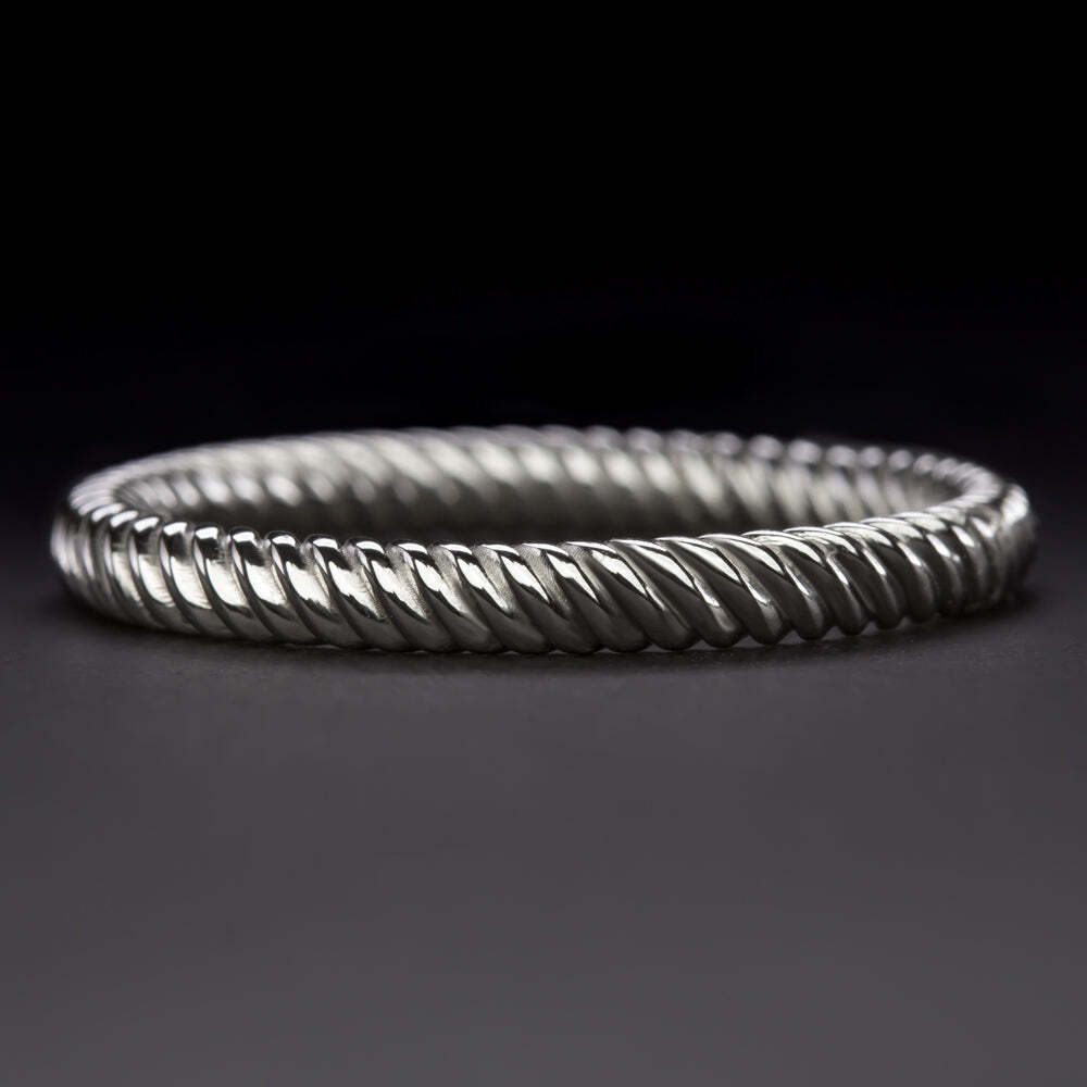 PLATINUM WEDDING RING ROPE TWIST STACKING BAND ETERNITY CLASSIC MENS LADIES
